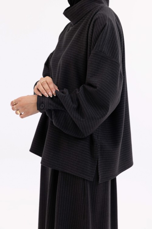 Ensemble Suzy gris rayé