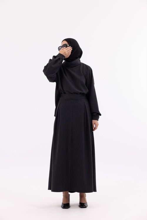 Ensemble Suzy gris rayé