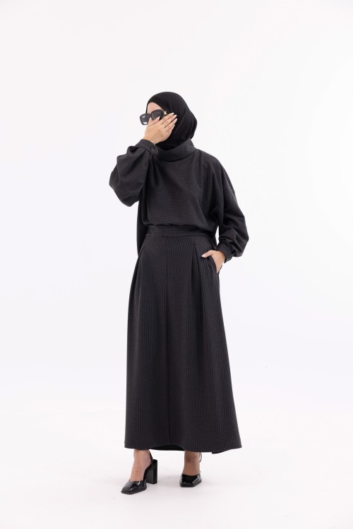 Ensemble Suzy gris rayé