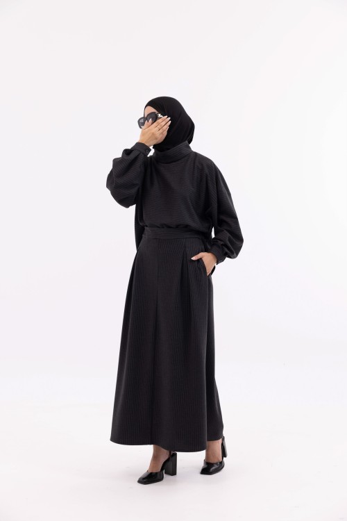 Ensemble Suzy gris rayé