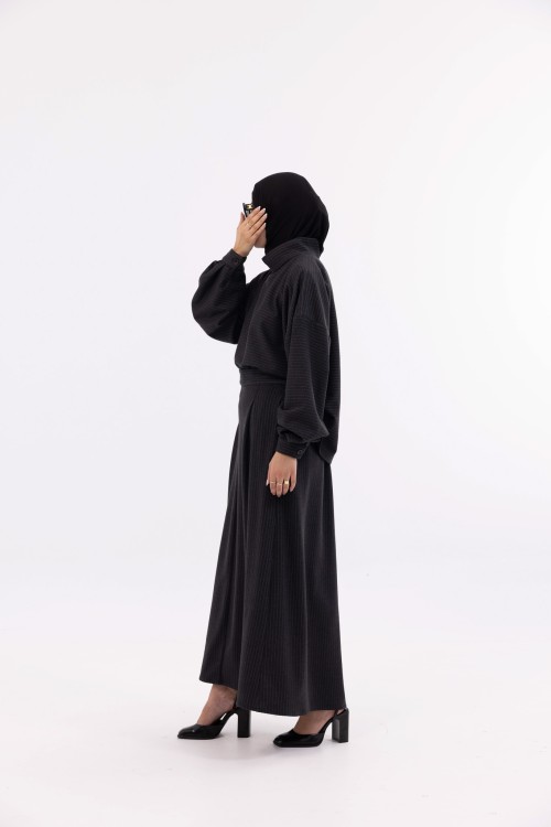 Ensemble Suzy gris rayé