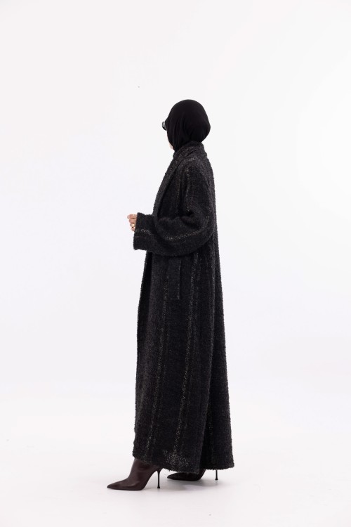 Abaya coat Agathe Ébène rayé
