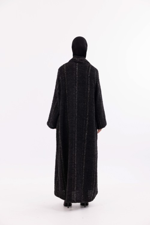 Abaya coat Agathe Ébène rayé
