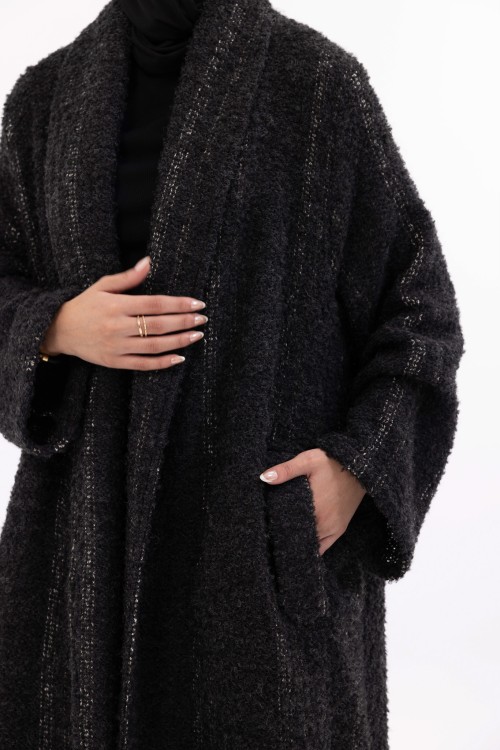 Abaya coat Agathe Ébène rayé