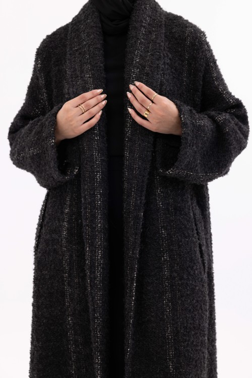 Abaya coat Agathe Ébène rayé
