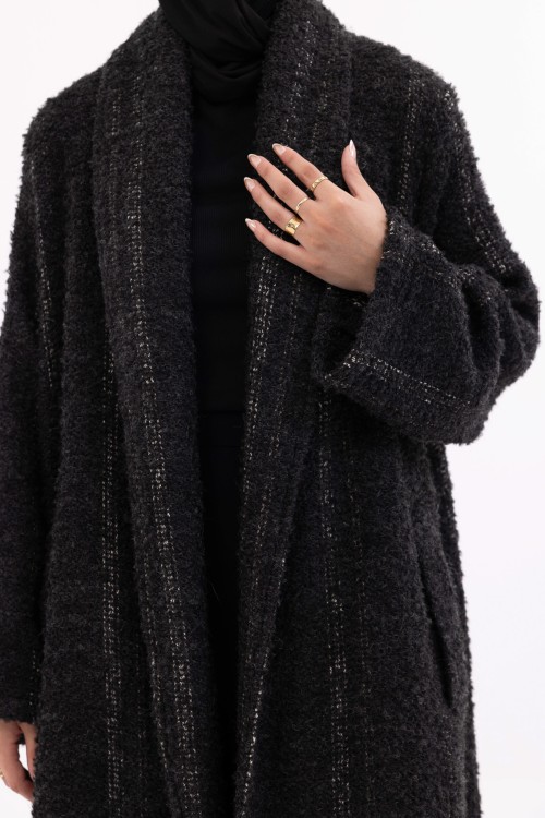 Abaya coat Agathe Ébène rayé