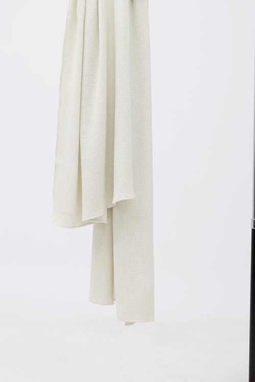 x Echarpe en maille côtelée creme