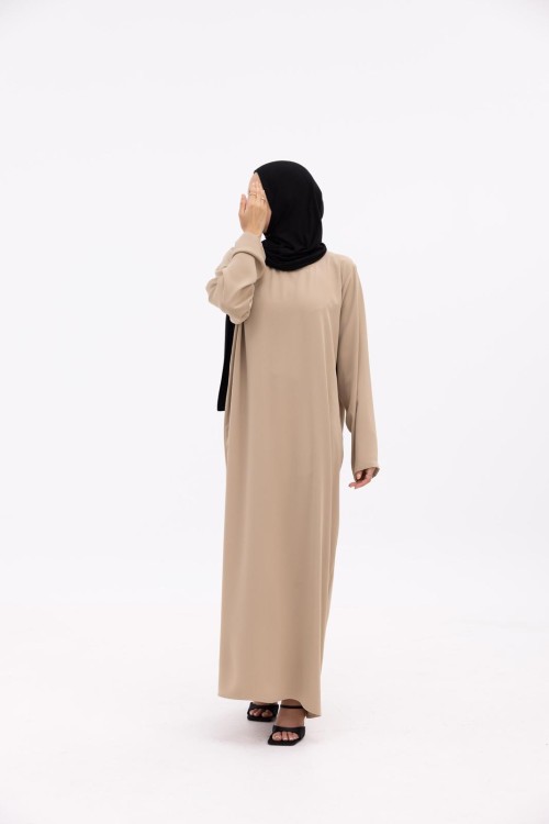 Sous Abaya Simple beige poudré (manches longues)
