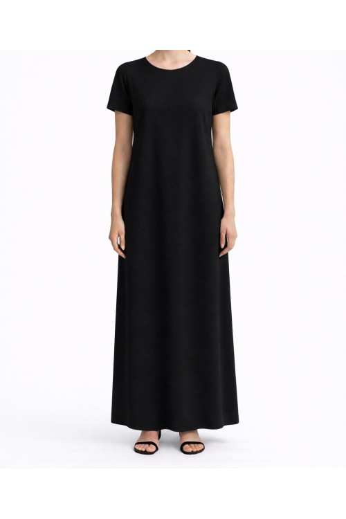 Sous Abaya Simple noire (manches courtes)