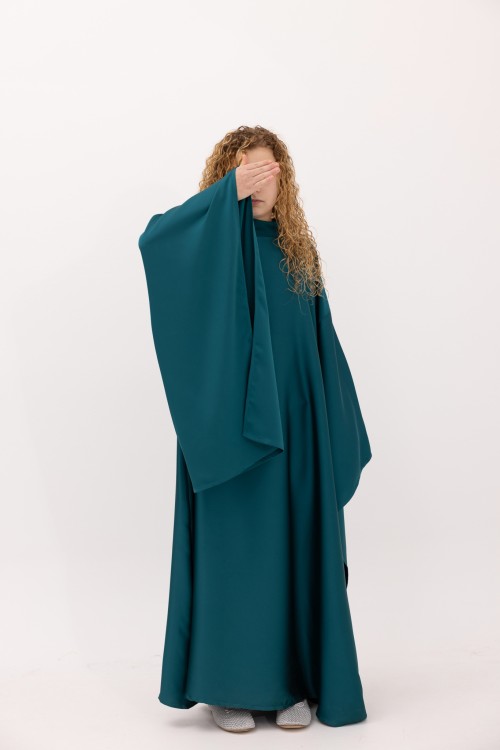 Robe Sana fille bleu paon