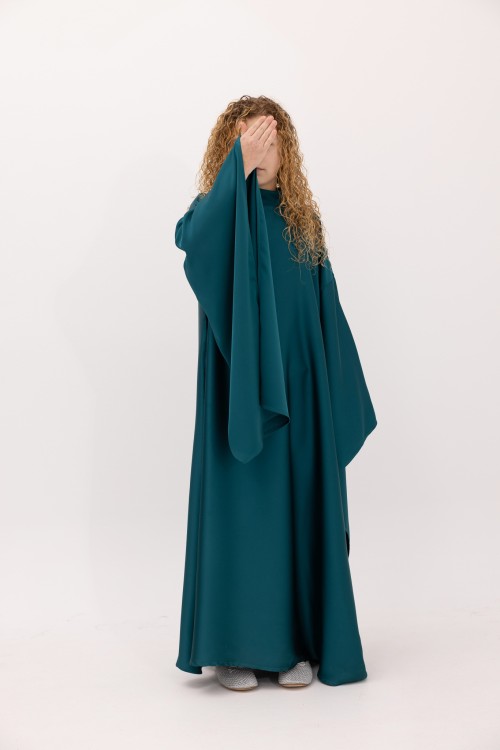 Robe Sana fille bleu paon