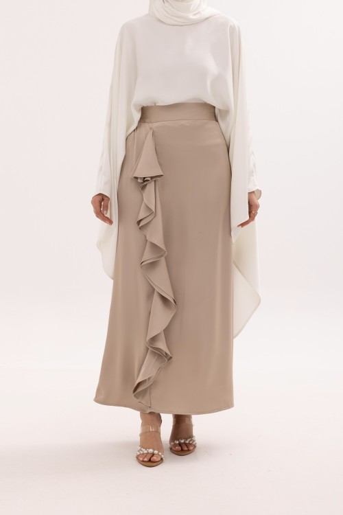 Jupe Milena Beige Satiné
