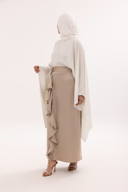 Jupe Milena Beige Satiné