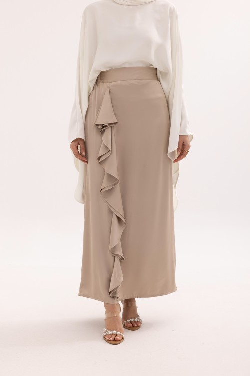 Jupe Milena Beige Satiné