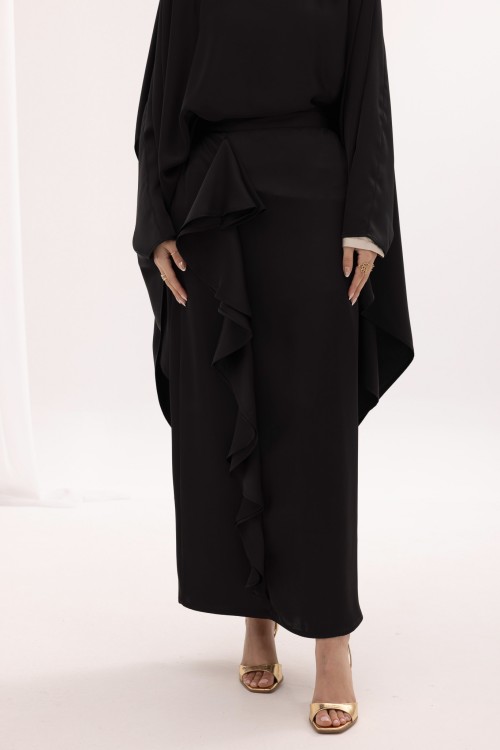 Jupe Milena Noir satiné