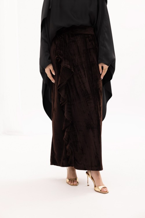 Jupe Milena En velours marron