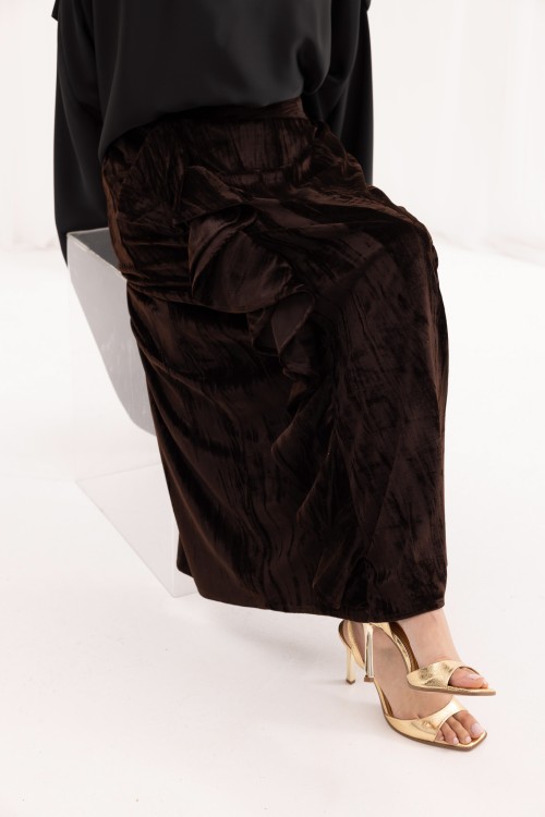 Jupe Milena En velours marron