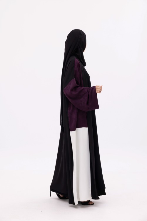 Abaya Ryhna Noir & aubergine