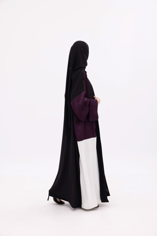 Abaya Ryhna Noir & aubergine