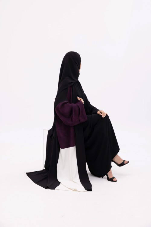 Abaya Ryhna Noir & aubergine