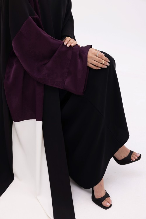 Abaya Ryhna Noir & aubergine