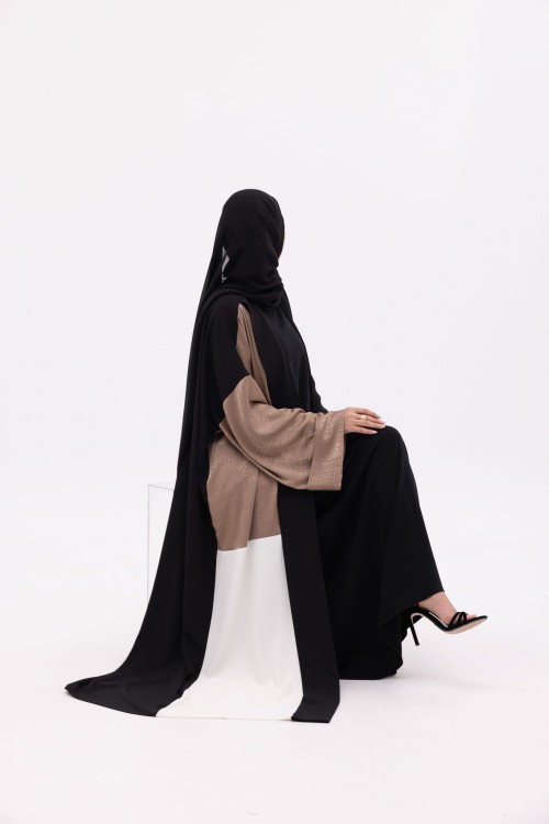 Abaya Ryhna Noir & taupe