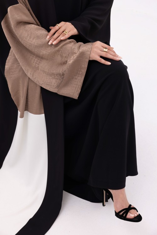 Abaya Ryhna Noir & taupe