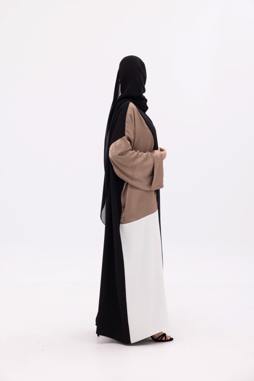 Abaya Ryhna Noir & taupe