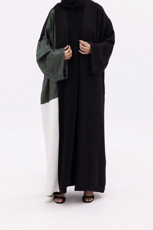 Abaya Ryhna Noir & emeraude