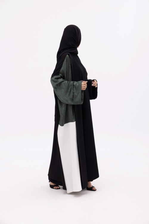 Abaya Ryhna Noir & emeraude