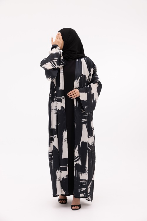 Abaya Jimena black & white