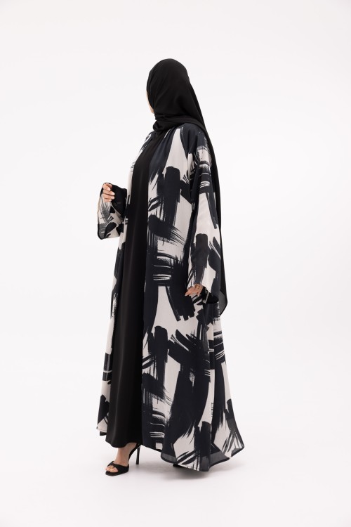 Abaya Jimena black & white