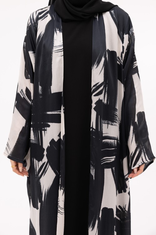 Abaya Jimena black & white