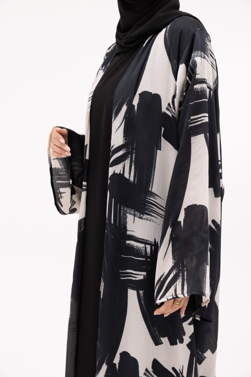 Abaya Jimena black & white
