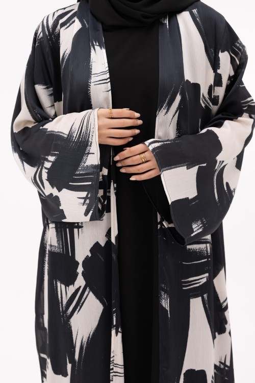 Abaya Jimena black & white