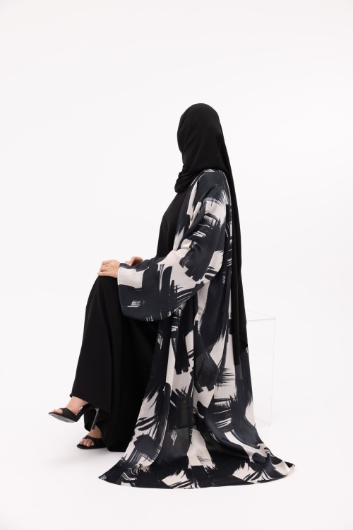 Abaya Jimena black & white