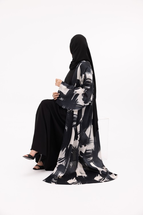 Abaya Jimena black & white
