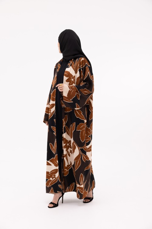 Abaya Jimena fleurie brown