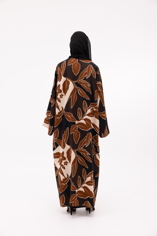 Abaya Jimena fleurie brown