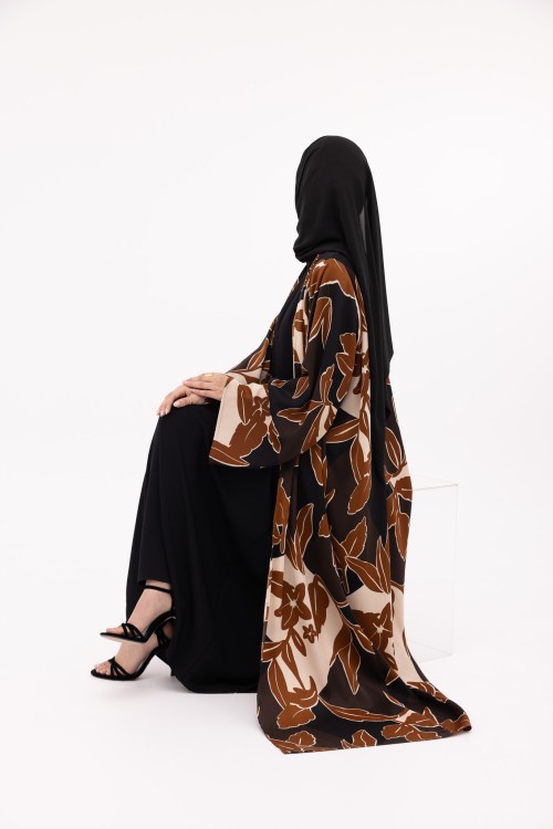 Abaya Jimena fleurie brown