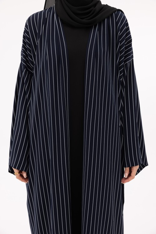 Abaya Talya rayée bleu