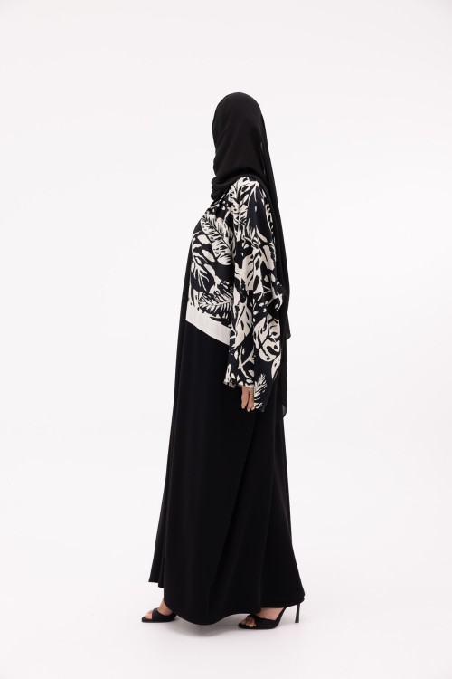 Abaya Valeria fleurie noir