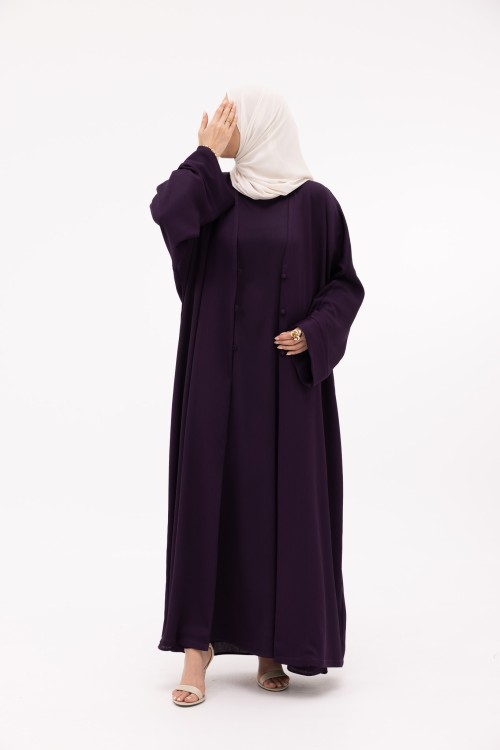 Sous abaya Juliana aubergine