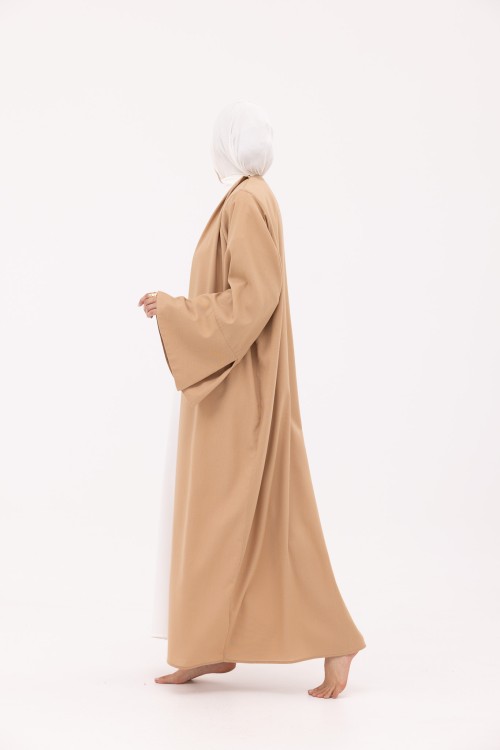 Abaya Déborah en Lin beige foncé