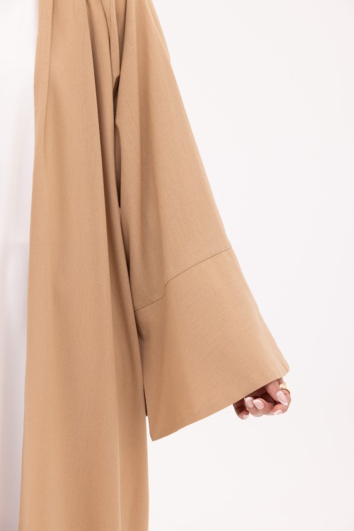 Abaya Déborah en Lin beige foncé