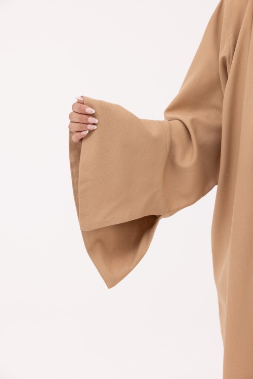 Abaya Déborah en Lin beige foncé
