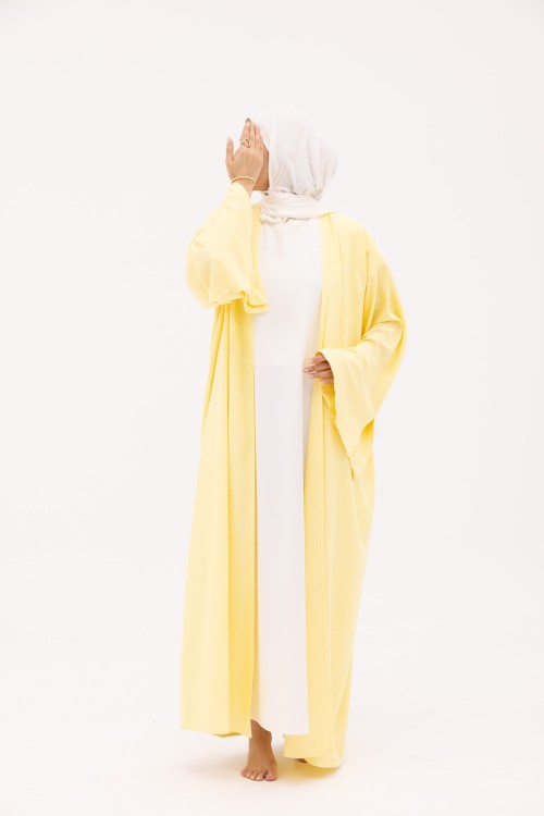 Abaya Déborah en Lin jaune