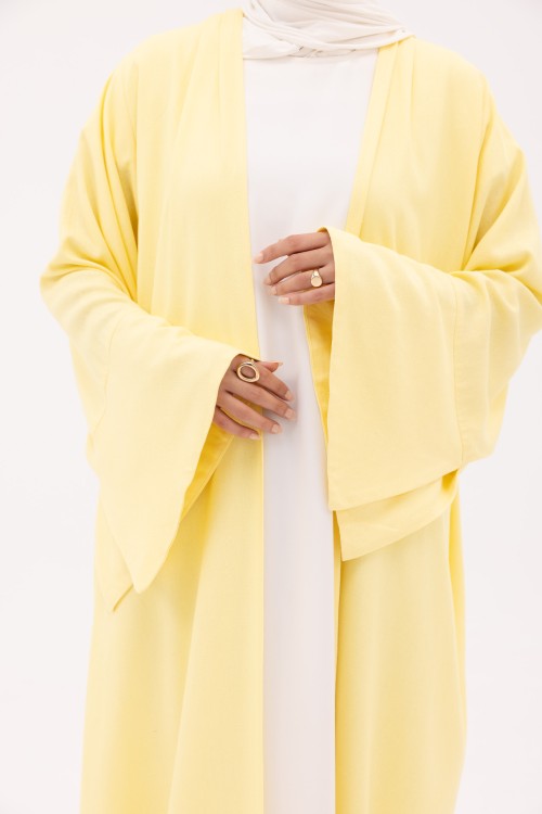 Abaya Déborah en Lin jaune