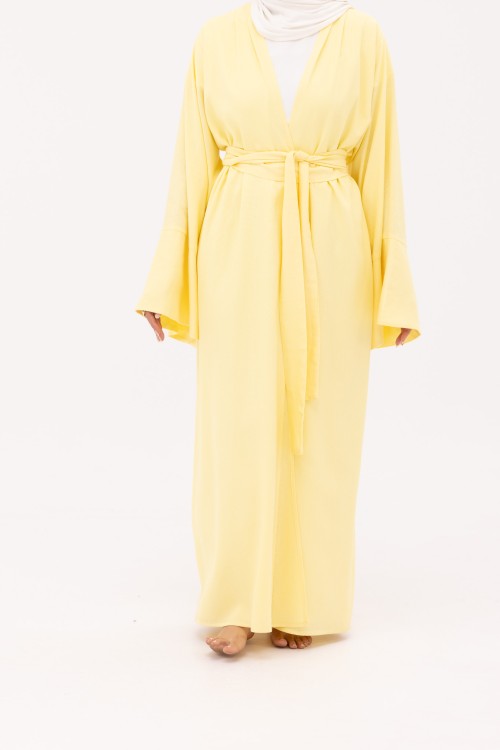 Abaya Déborah en Lin jaune