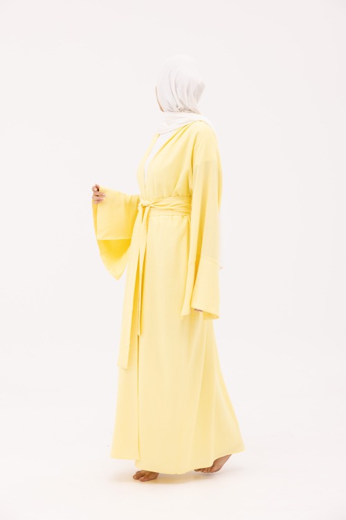 Abaya Déborah en Lin jaune